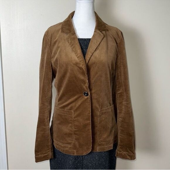 Love Tree L Brown One Button Front Collared Corduroy Blazer Jacket - Picture 1 of 13